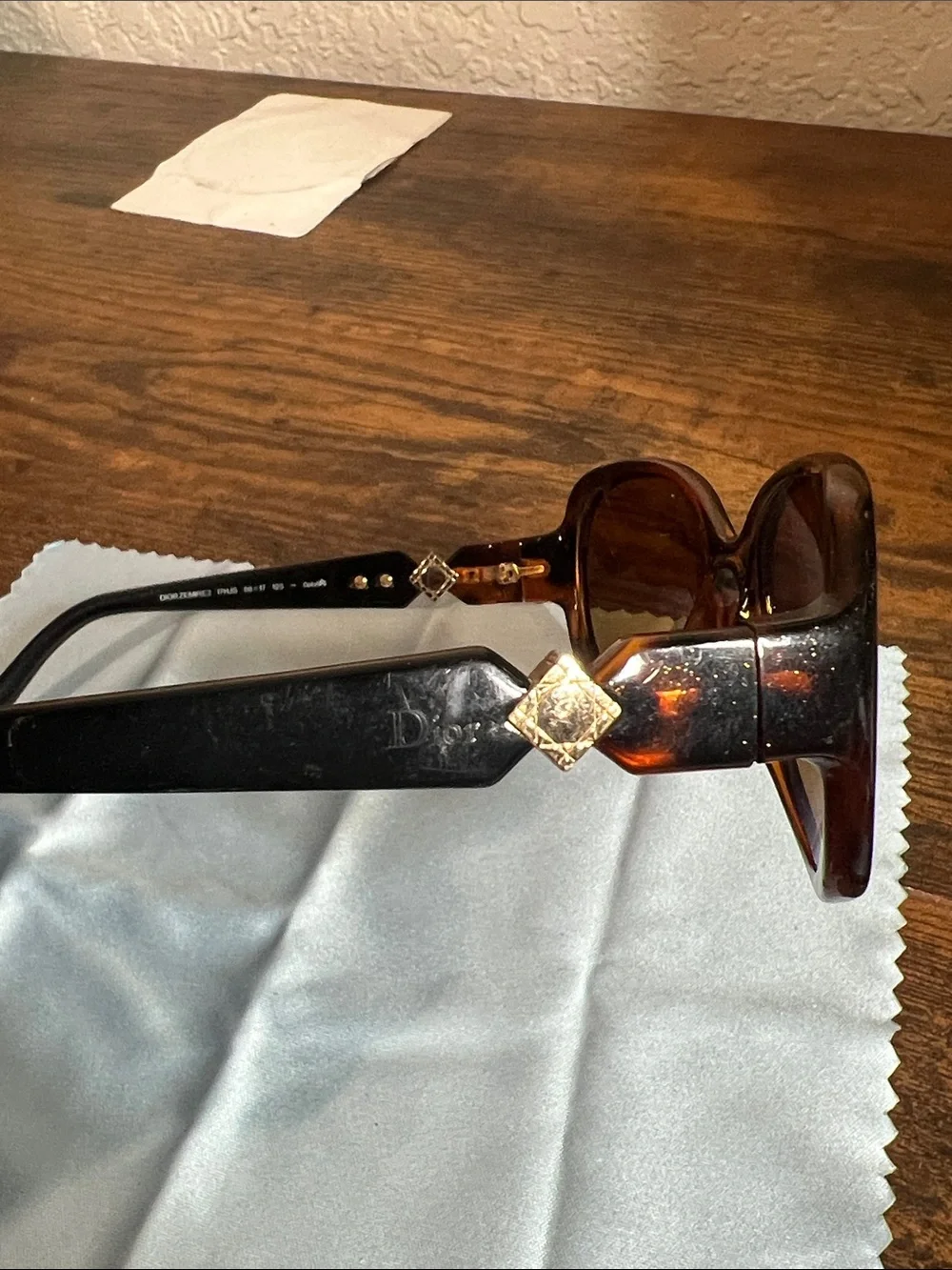 Dior Tortoiseshell and Black Sunglasses with Gold Accent
